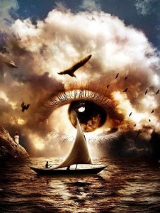 Dream eye, boat & ocean